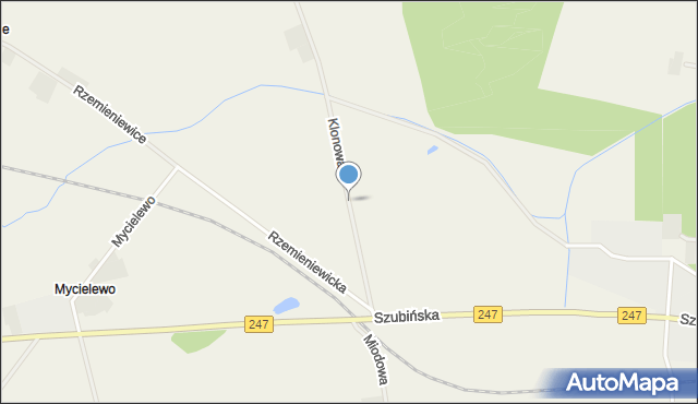 Zalesie gmina Szubin, Klonowa, mapa Zalesie gmina Szubin