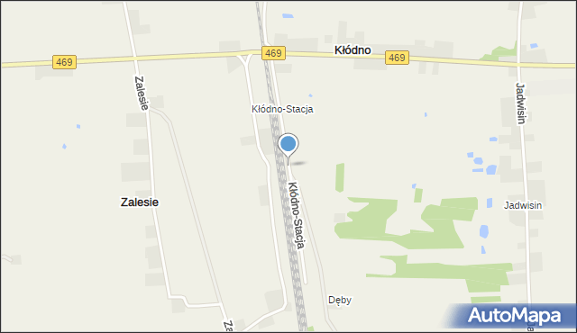 Zalesie gmina Wartkowice, Kłódno-Stacja, mapa Zalesie gmina Wartkowice