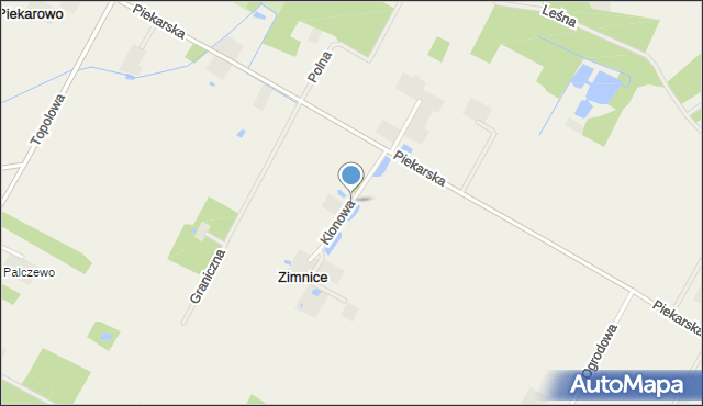 Zimnice, Klonowa, mapa Zimnice