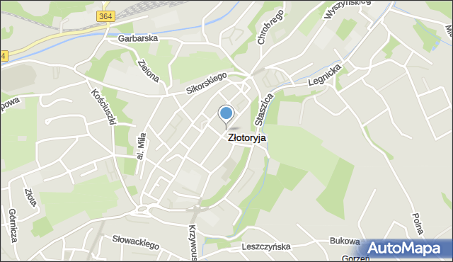 Złotoryja, Klasztorna, mapa Złotoryja