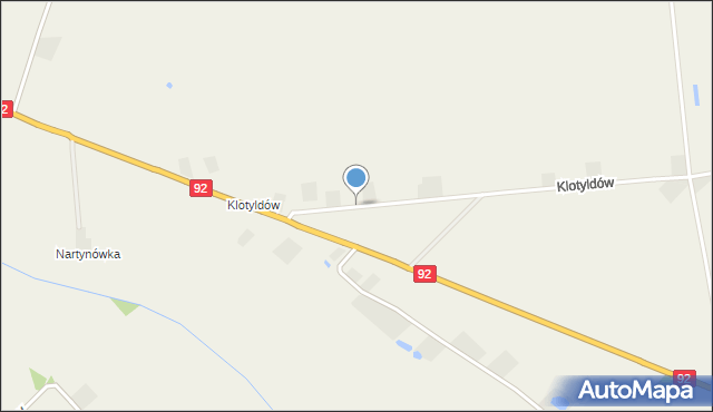 Zosinów, Klotyldów, mapa Zosinów