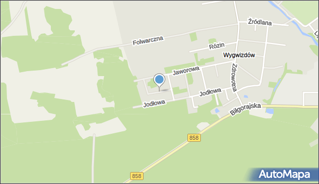 Zwierzyniec powiat zamojski, Klonowa, mapa Zwierzyniec powiat zamojski