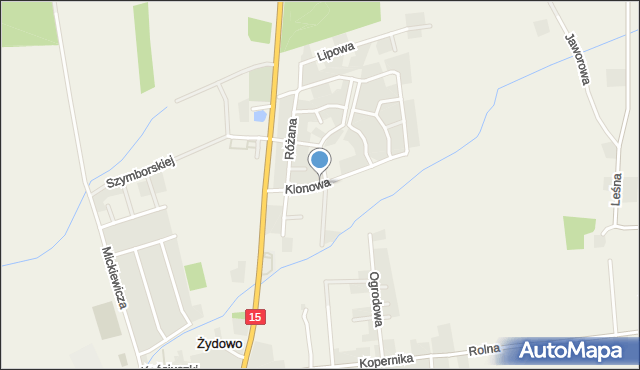 Żydowo gmina Czerniejewo, Klonowa, mapa Żydowo gmina Czerniejewo