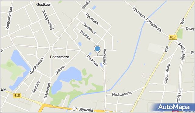 Ciechanów, Kmicica Andrzeja, mapa Ciechanów