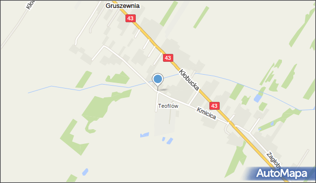 Gruszewnia, Kmicica Andrzeja, mapa Gruszewnia