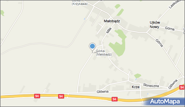 Małobądz, Kmieca, mapa Małobądz