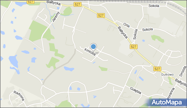 Olsztyn, Kmicica Andrzeja, mapa Olsztyna