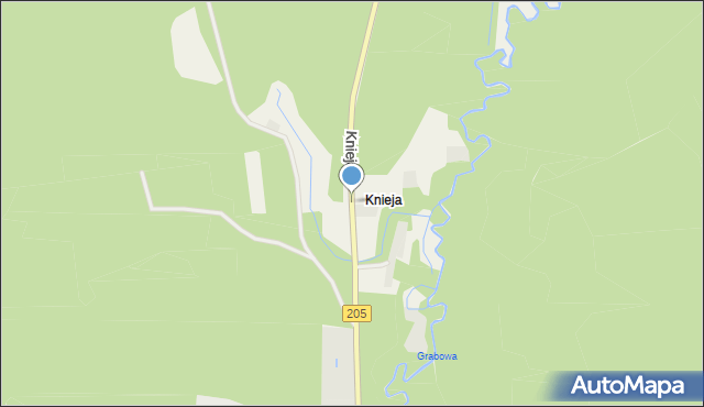 Knieja gmina Polanów, Knieja, mapa Knieja gmina Polanów