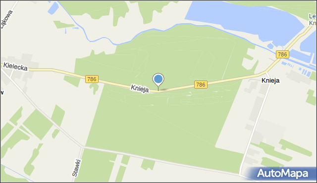 Knieja gmina Przyrów, Knieja, mapa Knieja gmina Przyrów