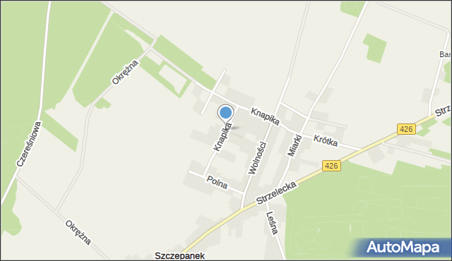 Szczepanek gmina Strzelce Opolskie, Knapika Wiktora, mapa Szczepanek gmina Strzelce Opolskie