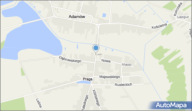 Adamów powiat łukowski, Kościuszki Tadeusza, gen., mapa Adamów powiat łukowski