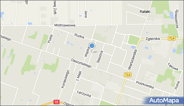 Aleksandrów Łódzki, Kołłątaja Hugo, mapa Aleksandrów Łódzki