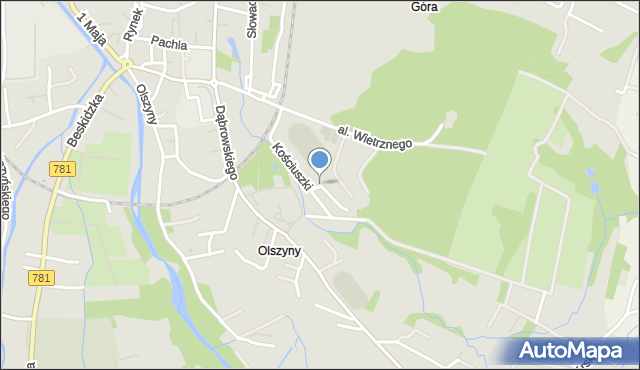 Andrychów, Kościuszki Tadeusza, gen., mapa Andrychów