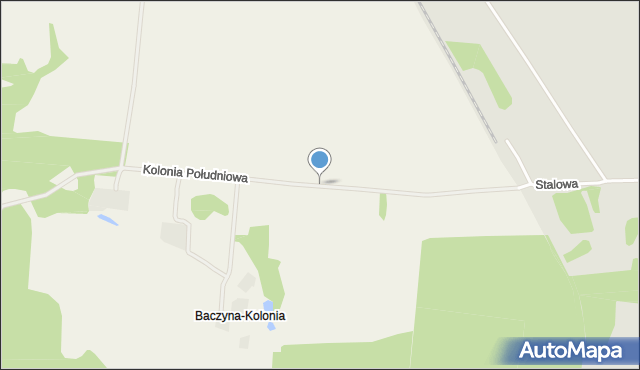 Baczyna gmina Lubiszyn, Kolonia Południowa, mapa Baczyna gmina Lubiszyn