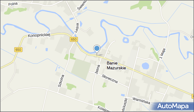 Banie Mazurskie, Konopnickiej Marii, mapa Banie Mazurskie