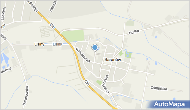 Baranów powiat kępiński, Kopiec, mapa Baranów powiat kępiński