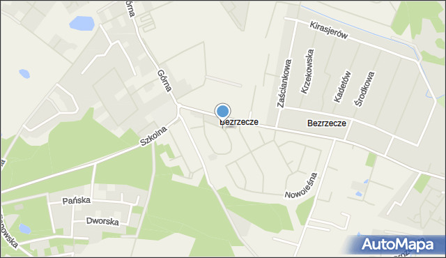 Bezrzecze, Koralowa, mapa Bezrzecze