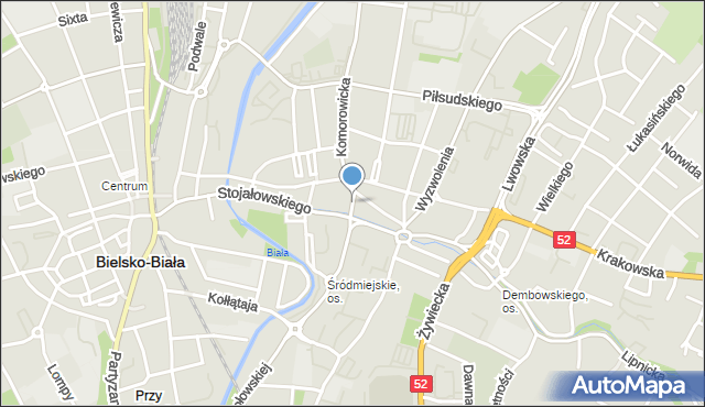 Bielsko-Biała, Konfederatów Barskich, mapa Bielsko-Białej