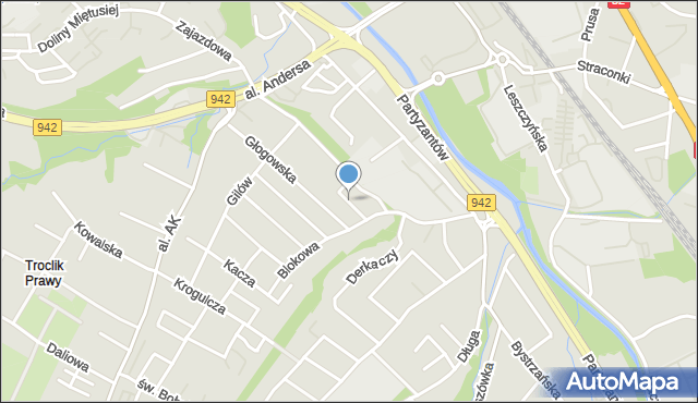 Bielsko-Biała, Koralowa, mapa Bielsko-Białej