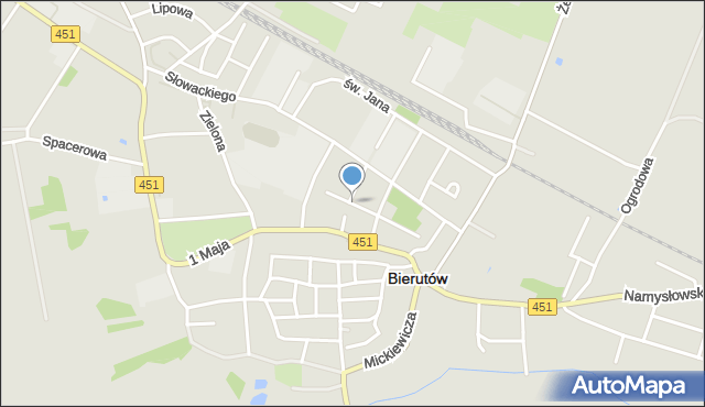 Bierutów, Kochanowskiego Jana, mapa Bierutów