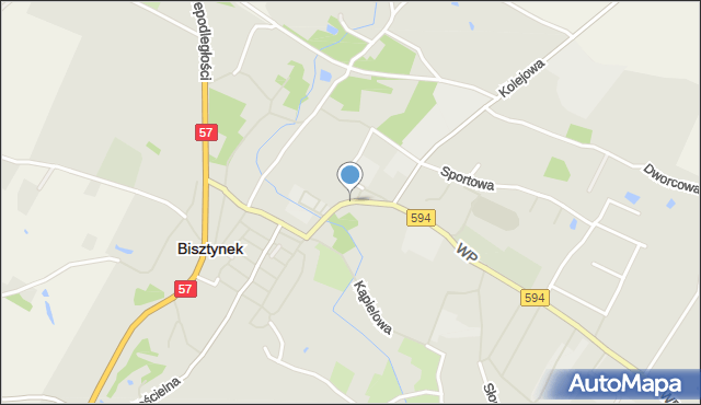 Bisztynek, Kościuszki Tadeusza, gen., mapa Bisztynek