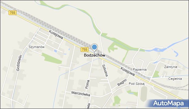 Bodzechów, Kolejowa, mapa Bodzechów