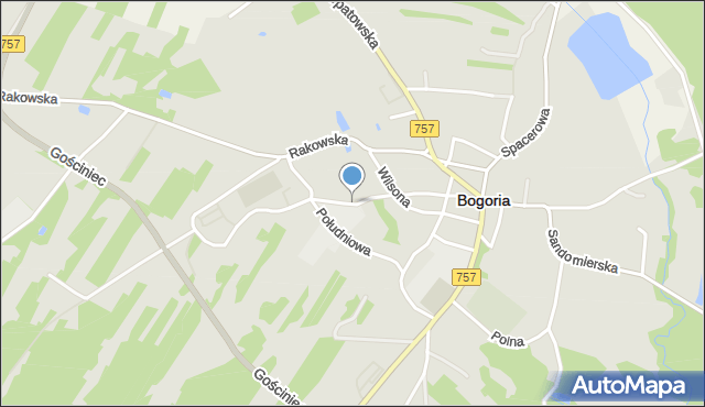 Bogoria powiat staszowski, Kolejowa, mapa Bogoria powiat staszowski