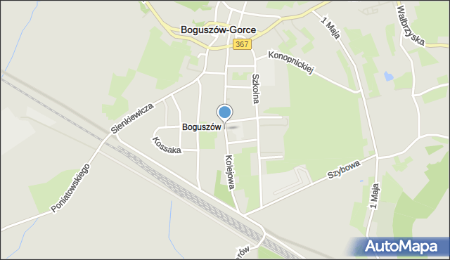 Boguszów-Gorce, Kolejowa, mapa Boguszów-Gorce