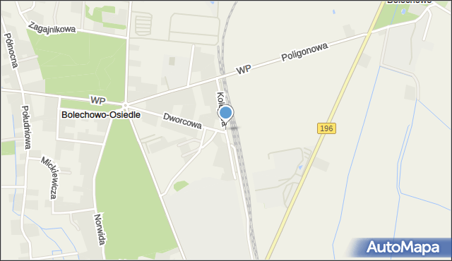 Bolechowo-Osiedle, Kolejowa, mapa Bolechowo-Osiedle