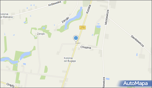 Brdów, Kolska, mapa Brdów