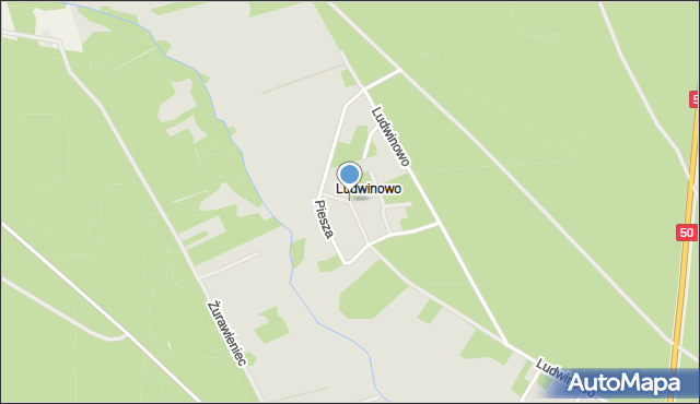 Brok powiat ostrowski, Konwalii, mapa Brok powiat ostrowski