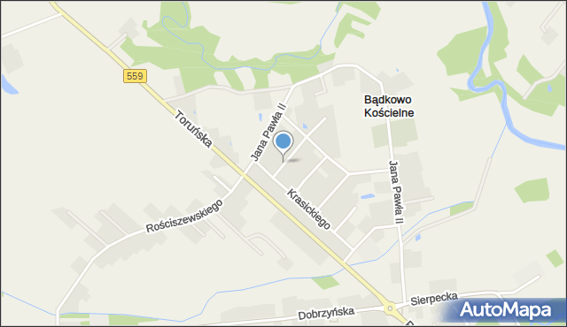 Brudzeń Duży, Kochanowskiego Jana, mapa Brudzeń Duży