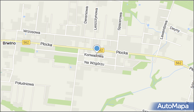 Brwilno gmina Stara Biała, Konwaliowa, mapa Brwilno gmina Stara Biała