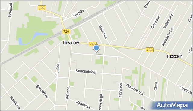 Brwinów, Kościuszki Tadeusza, gen., mapa Brwinów