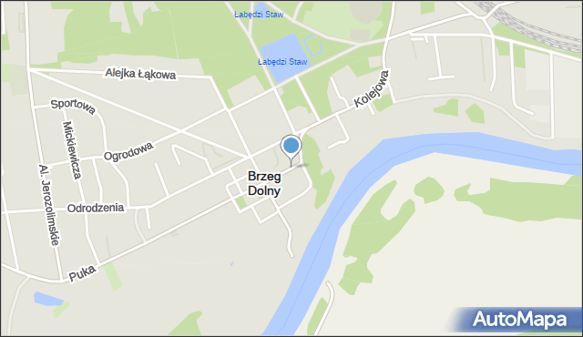 Brzeg Dolny, Kochanowskiego Jana, mapa Brzeg Dolny