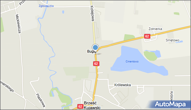 Brześć Kujawski, Kolejowa, mapa Brześć Kujawski