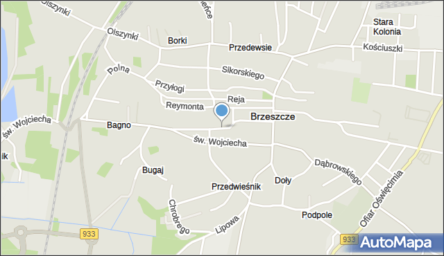 Brzeszcze, Kosynierów, mapa Brzeszcze