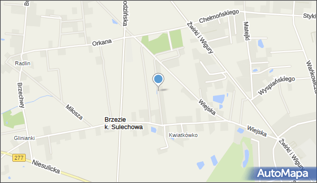 Brzezie k. Sulechowa, Kochanowskiego Jana, mapa Brzezie k. Sulechowa