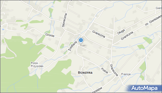 Brzezinka gmina Andrychów, Kowalczyka Tadeusza, mapa Brzezinka gmina Andrychów