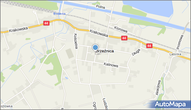 Brzeźnica powiat wadowicki, Konwaliowa, mapa Brzeźnica powiat wadowicki