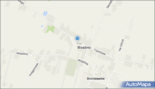 Brzeźnio, Kościelna, mapa Brzeźnio