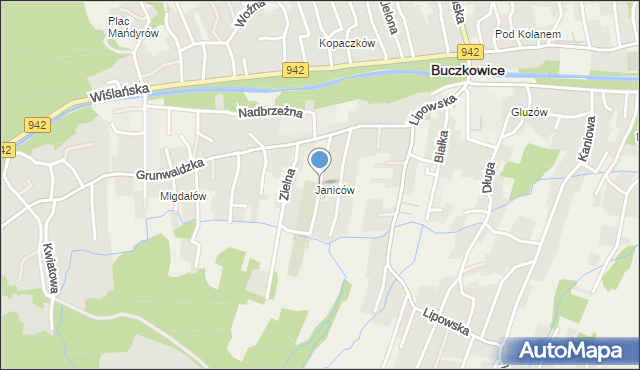 Buczkowice, Kościelna, mapa Buczkowice