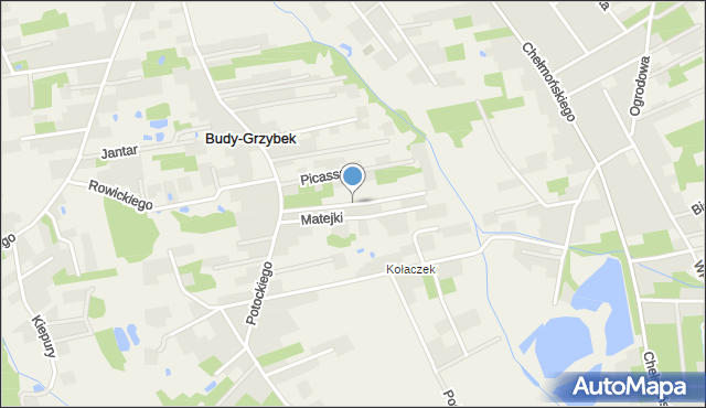 Budy-Grzybek, Kossaka Wojciecha, mapa Budy-Grzybek