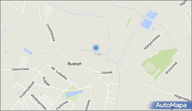 Budzyń powiat chodzieski, Kościelna, mapa Budzyń powiat chodzieski