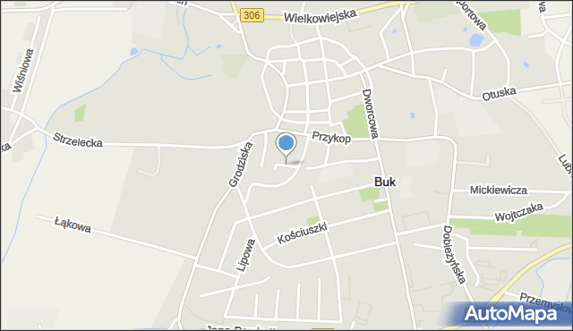 Buk powiat poznański, Kosynierów Bukowskich, mapa Buk powiat poznański