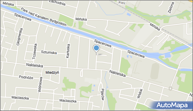 Bydgoszcz, Kościerska, mapa Bydgoszczy