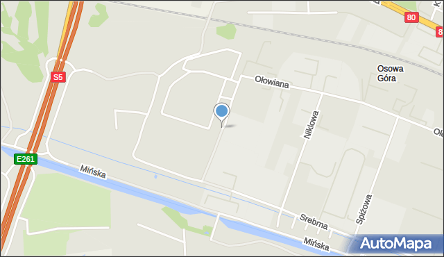 Bydgoszcz, Kobaltowa, mapa Bydgoszczy