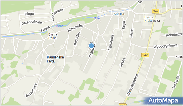 Bystra gmina Wilkowice, Kolorowa, mapa Bystra gmina Wilkowice