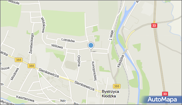 Bystrzyca Kłodzka, Konopnickiej Marii, mapa Bystrzyca Kłodzka