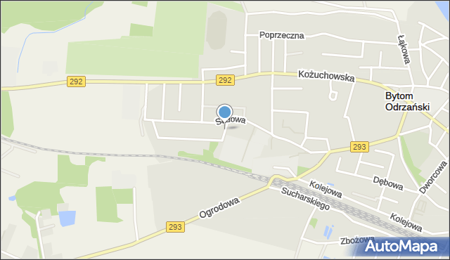 Bytom Odrzański, Korfantego Wojciecha, mapa Bytom Odrzański